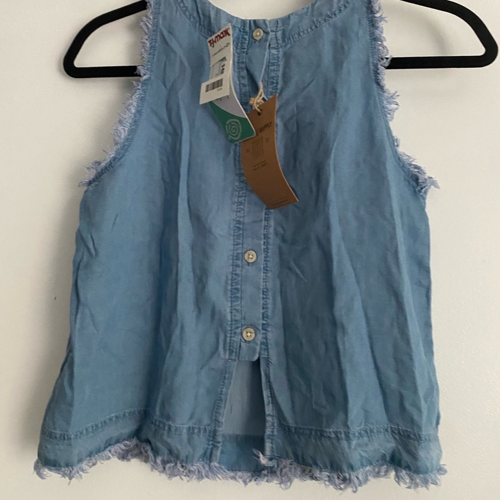 NWT soft denim sleeveless blouse
